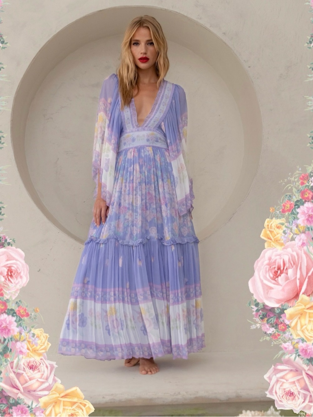Fillyboo Angel Maxi Dress in Flowerbomb Iris